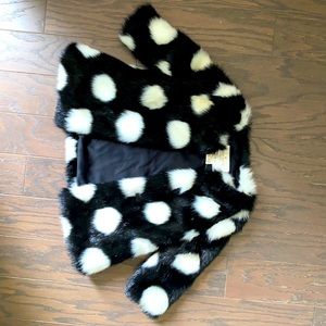 Kate Spade faux fur polka dot coat